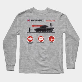 Infographic of Centurion MK.3 british tank on the light Long Sleeve T-Shirt